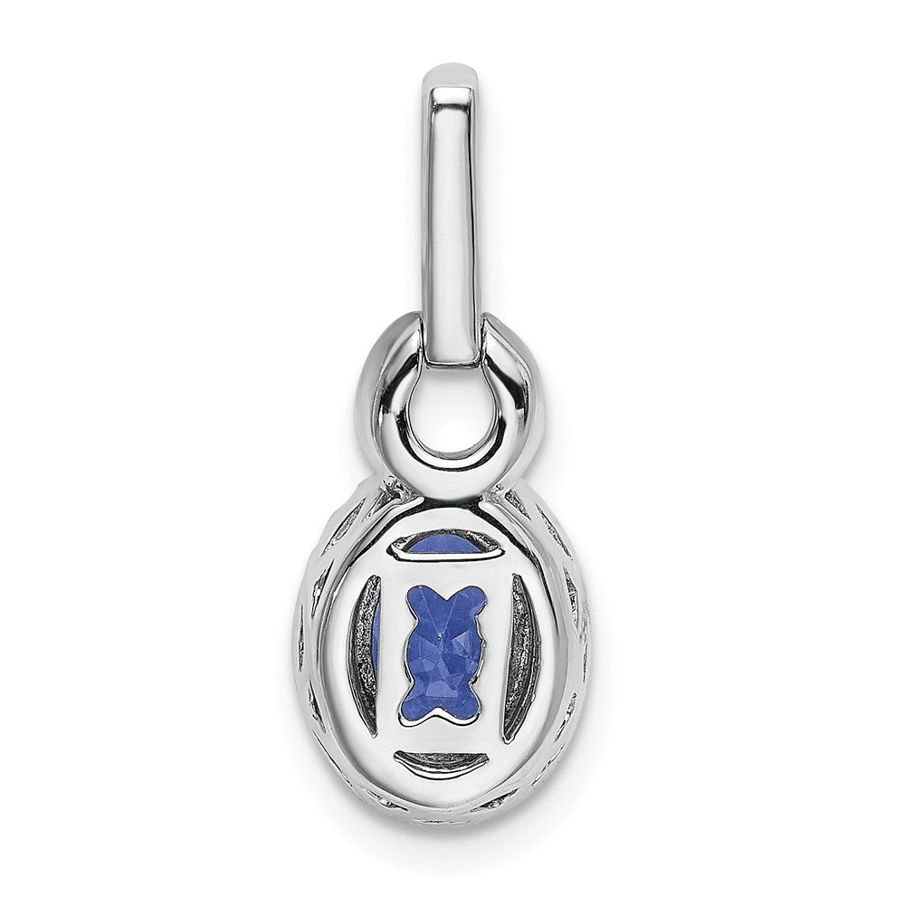 14k White Gold Oval .95 Tanzanite and Diamond Pendant-PM5227-TZ-016-WA