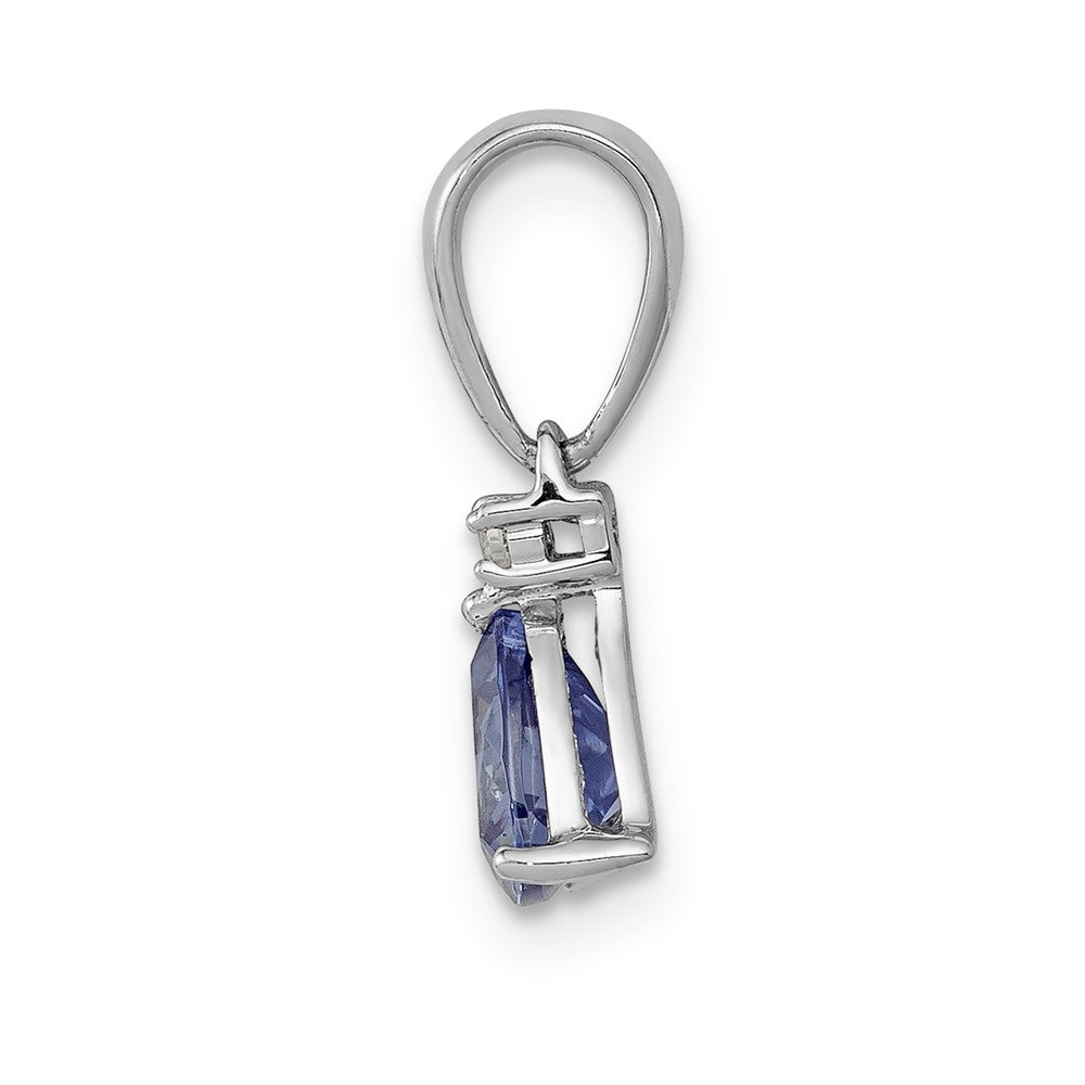 14k White Gold .72 Tanzanite Diamond Pendant-PM5232-TZ-002-WA