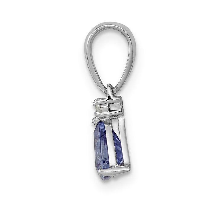14k White Gold .72 Tanzanite Diamond Pendant-PM5232-TZ-002-WA