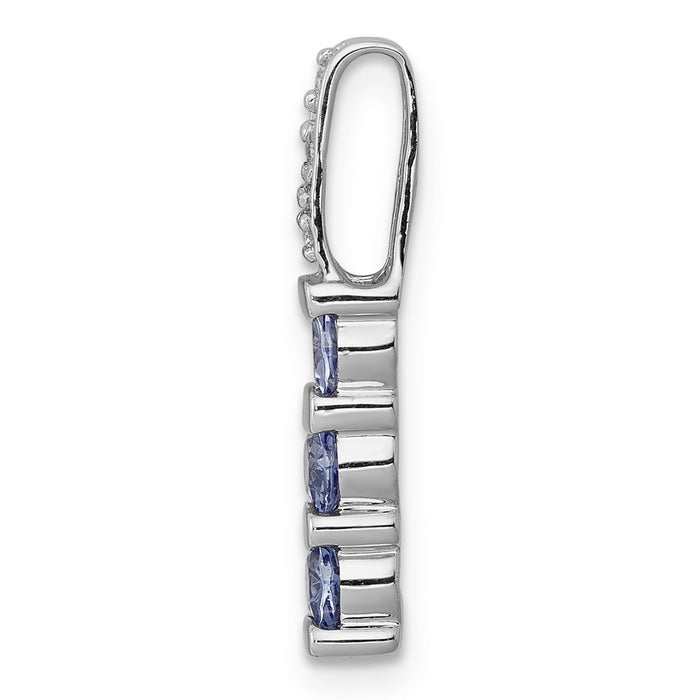 14k White Gold .60 Tanzanite and Diamond Chain Slide-PM5235-TZ-001-WA