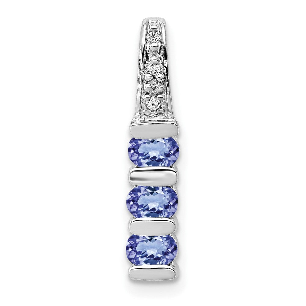 14k White Gold .60 Tanzanite and Diamond Chain Slide-PM5235-TZ-001-WA