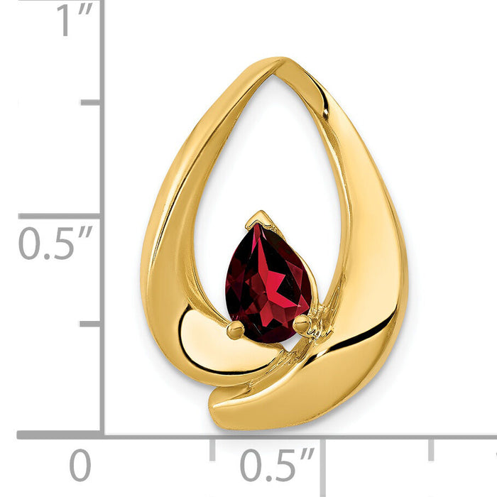 14k 7x5mm Pear Garnet Slide-PM5238-GA-Y