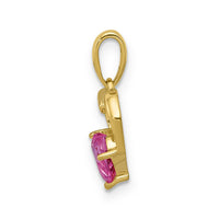 14k Created Pink Sapphire and Diamond Heart Pendant-PM5242-CPS-004-YA