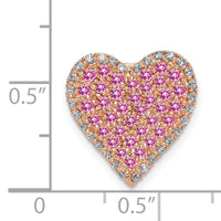 14k Rose Gold Diamond and Pink Sapphire Vintage Heart Chain Slide-PM5243-PS-020-RA