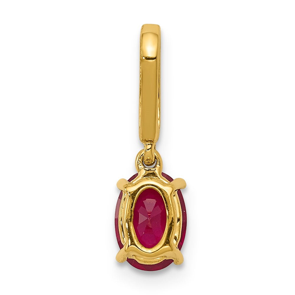14k Diamond and .91 Oval Ruby Pendant-PM5253-RU-003-YA