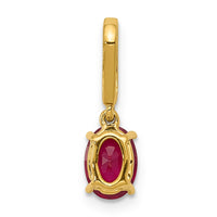 14k Diamond and .91 Oval Ruby Pendant-PM5253-RU-003-YA