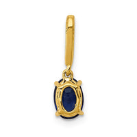 14k Diamond and Oval 1.04 Oval Sapphire Pendant-PM5253-SA-003-YA