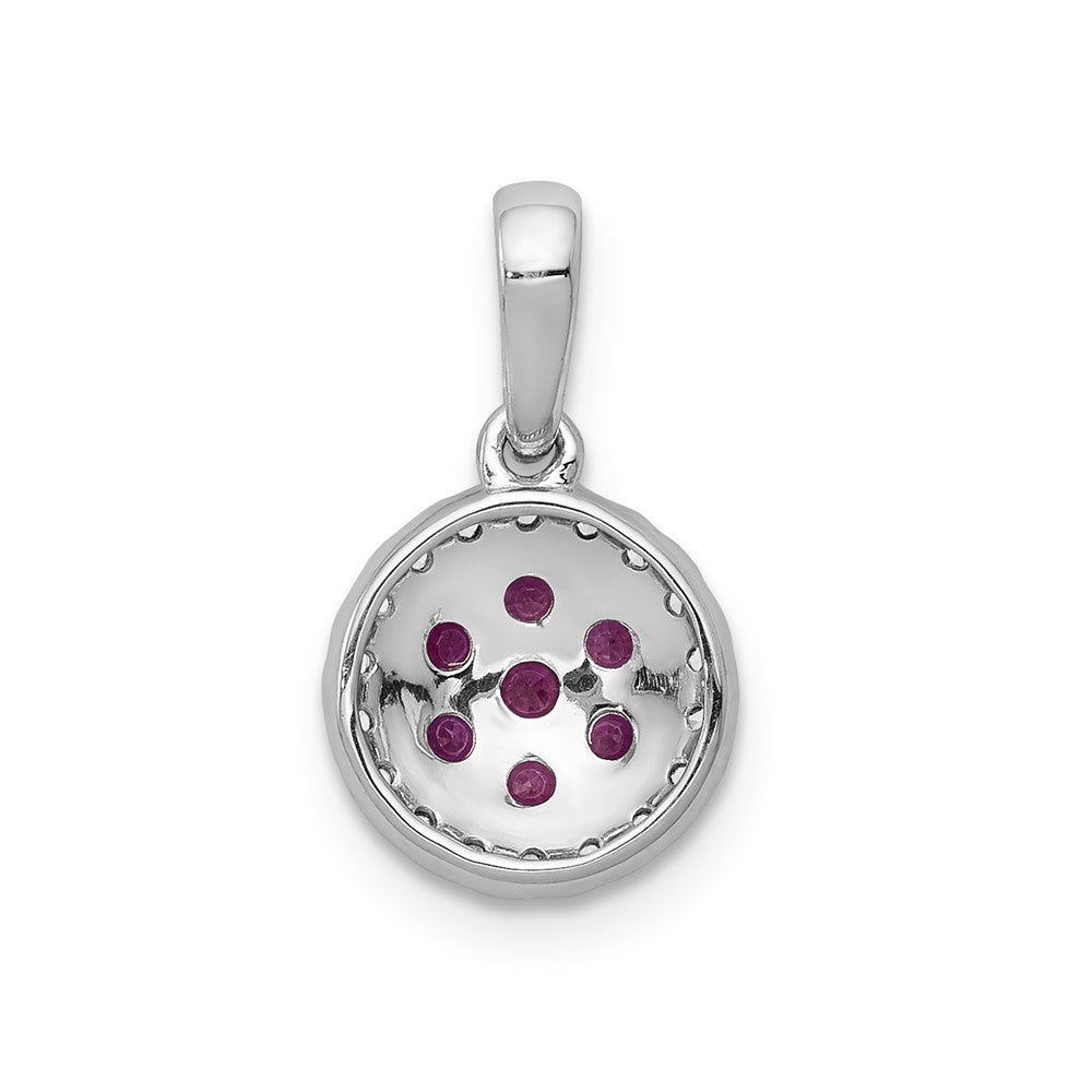 14k White Gold Diamond and .28 Ruby Circle Pendant-PM5255-RU-010-WA