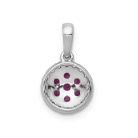 14k White Gold Diamond and .28 Ruby Circle Pendant-PM5255-RU-010-WA