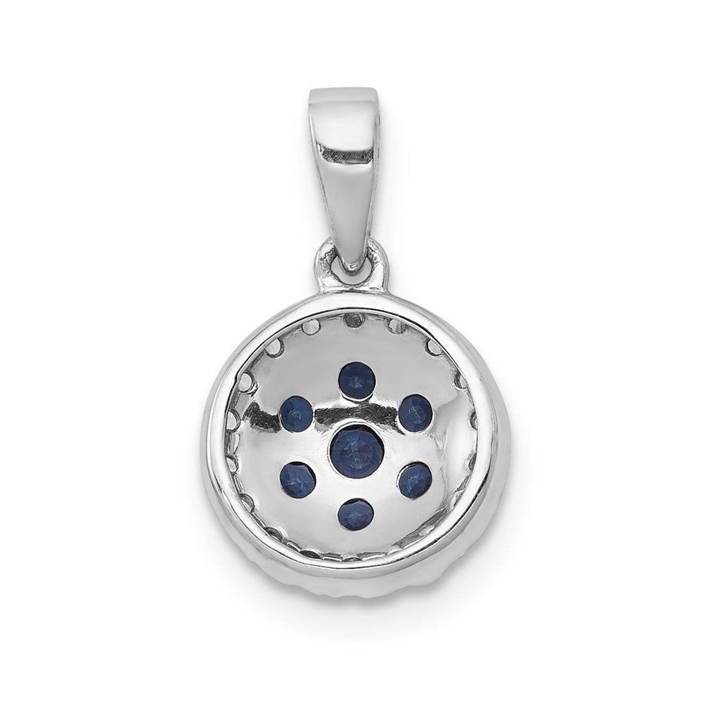 14k White Gold Diamond and Sapphire Circle Pendant-PM5255-SA-010-WA