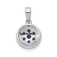 14k White Gold Diamond and Sapphire Circle Pendant-PM5255-SA-010-WA