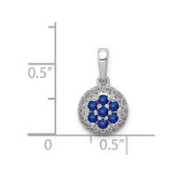 14k White Gold Diamond and Sapphire Circle Pendant-PM5255-SA-010-WA