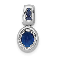 14k White Gold Diamond and 1.30 Oval Sapphire Halo Pendant-PM5260-SA-020-WA