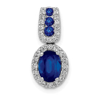 14k White Gold Diamond and 1.30 Oval Sapphire Halo Pendant-PM5260-SA-020-WA