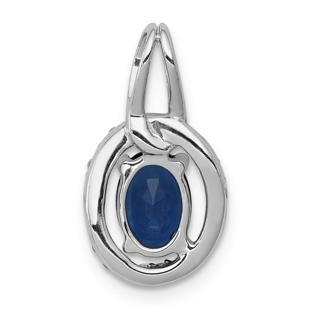 14k White Gold Diamond and .85 Sapphire Halo Pendant-PM5261-SA-013-WA