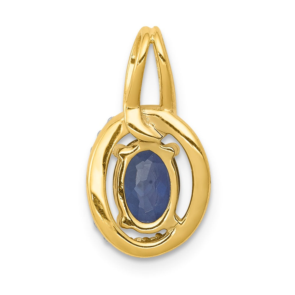 14k Diamond and .85 Sapphire Halo Pendant-PM5261-SA-013-YA