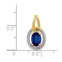 14k Diamond and .85 Sapphire Halo Pendant-PM5261-SA-013-YA