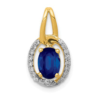 14k Diamond and .85 Sapphire Halo Pendant-PM5261-SA-013-YA