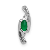 14k White Gold Fancy Diamond and Emerald Pendant-PM5262-EM-001-WA