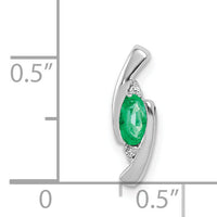 14k White Gold Fancy Diamond and Emerald Pendant-PM5262-EM-001-WA