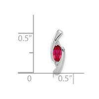 14k White Gold Diamond and .31 Ruby Pendant-PM5262-RU-001-WA