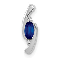 14k White Gold .01ct Diamond and .33 Sapphire Pendant-PM5262-SA-001-WA