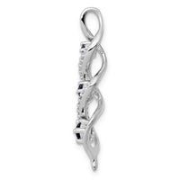 14k White Gold Diamond/.26 Sapphire 3-stone Twisted Chain Slide-PM5264-SA-008-WA