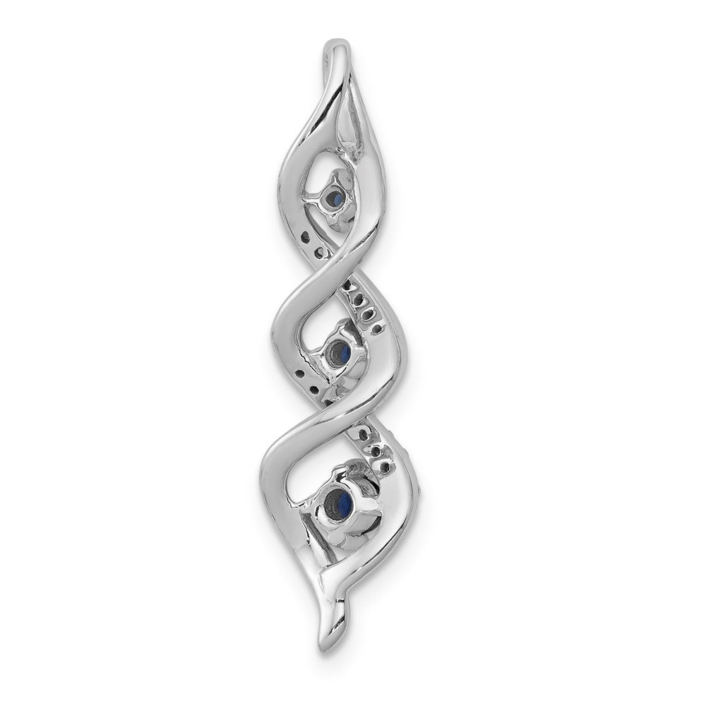 14k White Gold Diamond/.26 Sapphire 3-stone Twisted Chain Slide-PM5264-SA-008-WA