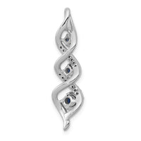 14k White Gold Diamond/.26 Sapphire 3-stone Twisted Chain Slide-PM5264-SA-008-WA