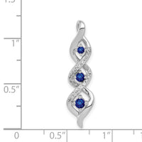 14k White Gold Diamond/.26 Sapphire 3-stone Twisted Chain Slide-PM5264-SA-008-WA