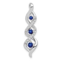 14k White Gold Diamond/.26 Sapphire 3-stone Twisted Chain Slide-PM5264-SA-008-WA