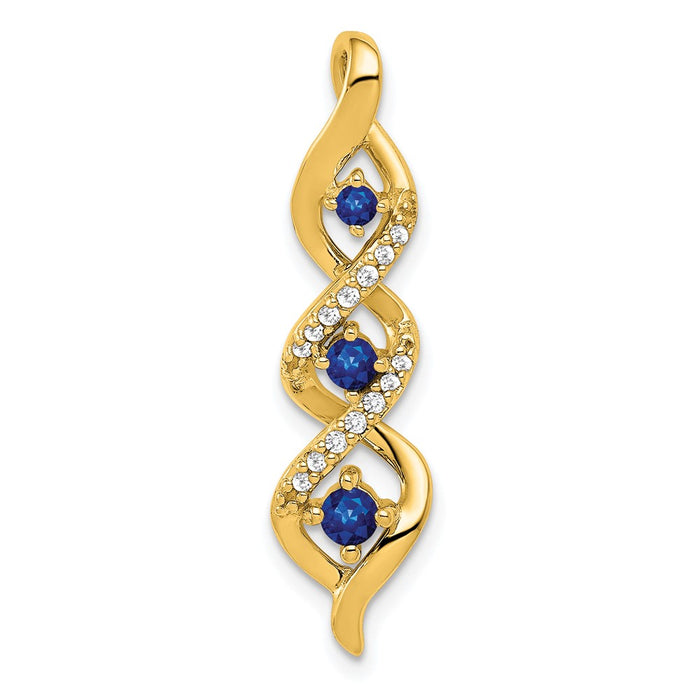 14k Diamond and .26 Sapphire 3-stone Twisted Chain Slide-PM5264-SA-008-YA