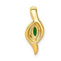 14k Diamond and Marquise Emerald Pendant-PM5265-EM-004-YA