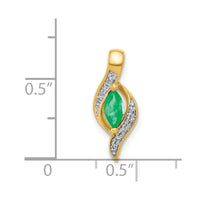 14k Diamond and Marquise Emerald Pendant-PM5265-EM-004-YA