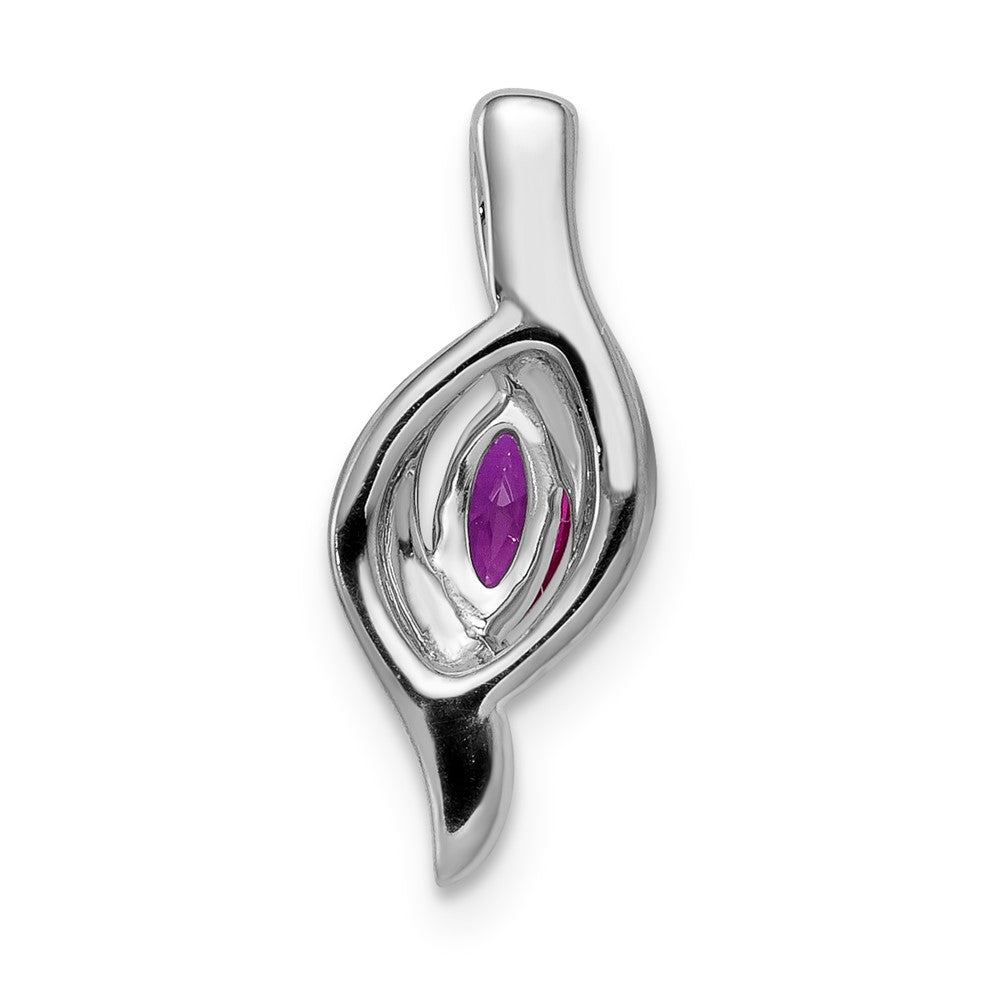 14k White Gold Diamond and Marquise .25 Ruby Pendant-PM5265-RU-004-WA