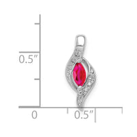 14k White Gold Diamond and Marquise .25 Ruby Pendant-PM5265-RU-004-WA