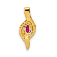 14k Diamond and Marquise .25 Ruby Pendant-PM5265-RU-004-YA