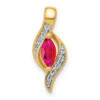 14k Diamond and Marquise .25 Ruby Pendant-PM5265-RU-004-YA
