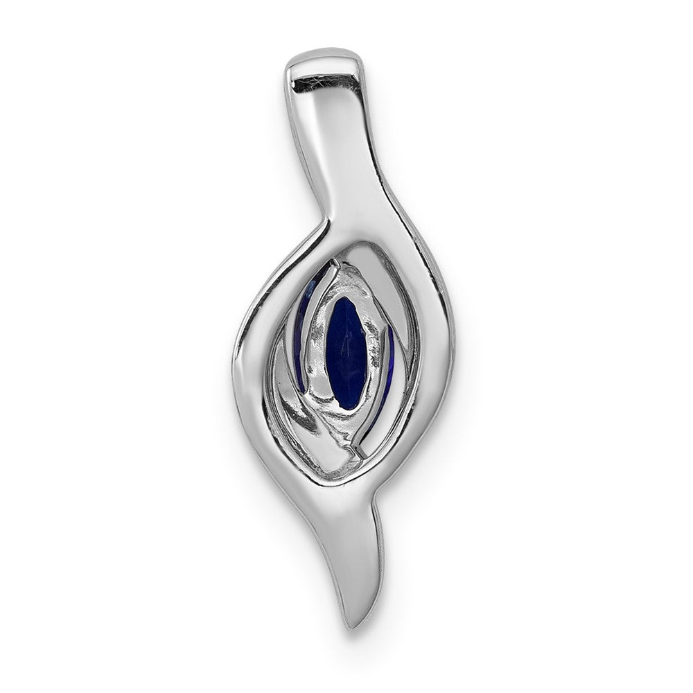 14k White Gold  Diamond and Marquise .29 Sapphire Pendant-PM5265-SA-004-WA