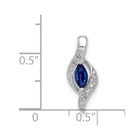 14k White Gold  Diamond and Marquise .29 Sapphire Pendant-PM5265-SA-004-WA
