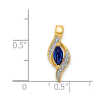 14k Diamond and Marquise .29 Sapphire Pendant-PM5265-SA-004-YA