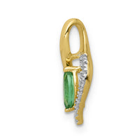 14k Diamond and Marquise Emerald Pendant-PM5267-EM-005-YA