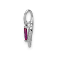 14k White Gold Diamond and Marquise .32 Ruby Pendant-PM5267-RU-005-WA