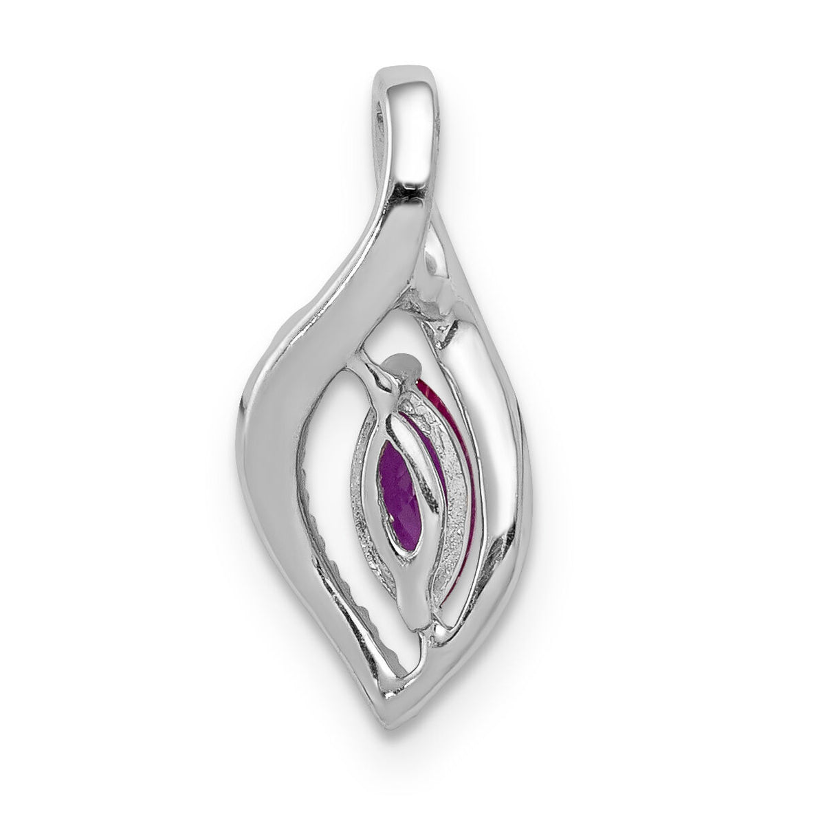 14k White Gold Diamond and Marquise .32 Ruby Pendant-PM5267-RU-005-WA