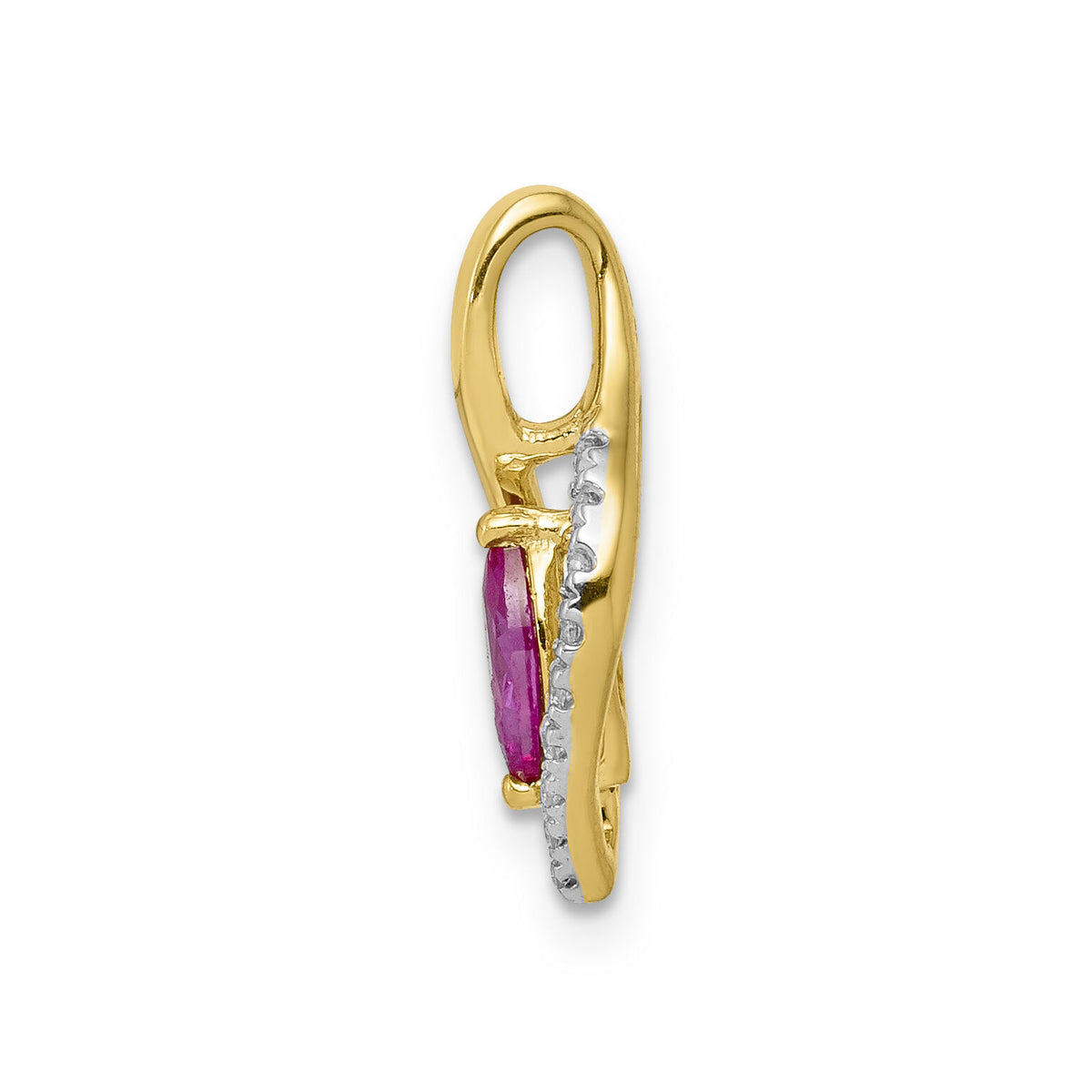 14k Diamond and Marquise .32 Ruby Pendant-PM5267-RU-005-YA