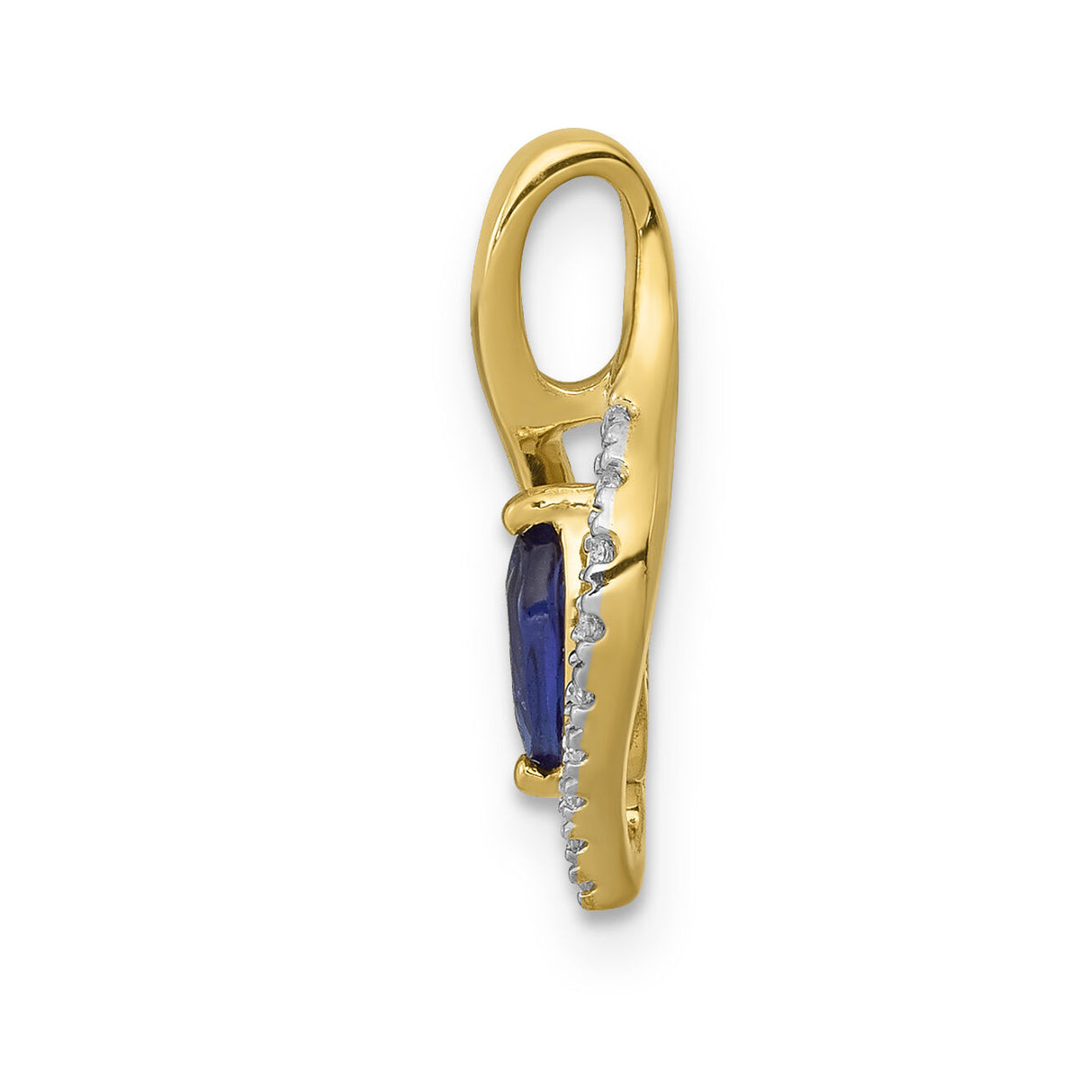 14k Diamond and Marquise .37 Sapphire Pendant-PM5267-SA-005-YA