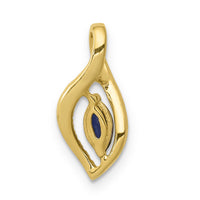 14k Diamond and Marquise .37 Sapphire Pendant-PM5267-SA-005-YA