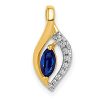 14k Diamond and Marquise .37 Sapphire Pendant-PM5267-SA-005-YA
