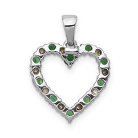 14k White Gold Diamond and Emerald Heart Pendant-PM5270-EM-003-WA