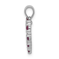 14k White Gold Diamond and .35 Ruby Heart Pendant-PM5270-RU-003-WA